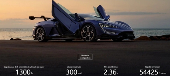 Velocidad máxima 300km/h Dirección izquierda Byd Supercarro eléctrico puro Yangwang U9 Modelo caliente