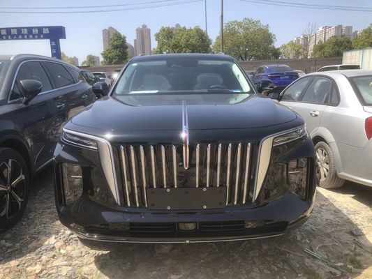 Color gris 2023 Hongqi E-HS9 carrocería de coche EU cargador DC 690km Bandera Yue Edición de siete plazas
