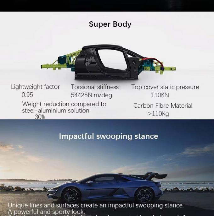 China′s New EV Car Byd Pure Electric Supercar Yangwang U9 Four-Wheel Drive Supercar 2.36 Seconds to 100 Km